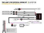 Lazer Lamps cable set with instantaneous switch for two Linear 6 Elite+ (3-pin, Superseal, 12V)