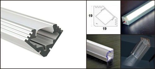 Alu Profil 19x19 45° 2m Set