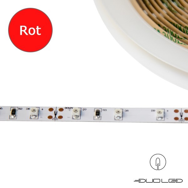 LED-strip SMD3528 12V 4,8W/m rood IP65 60LED/m