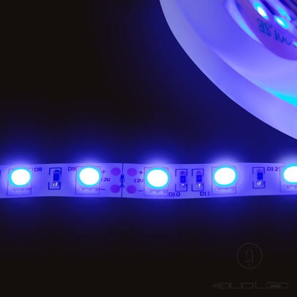 LED-strip SMD5050 12V 14,4W/m blauw IP65 60LED/m