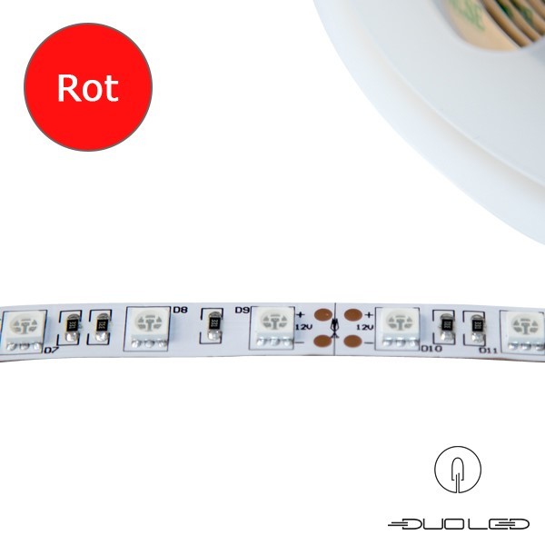 LED-strip SMD5050 12V 14,4W/m rood IP65 60LED/m