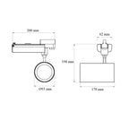 LED Schienenstrahler COB 30W 2400Lm K3000-6000