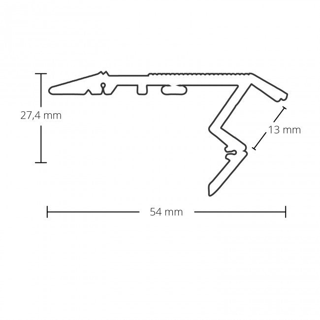 Aluminum stair profile PO2 for LED strip