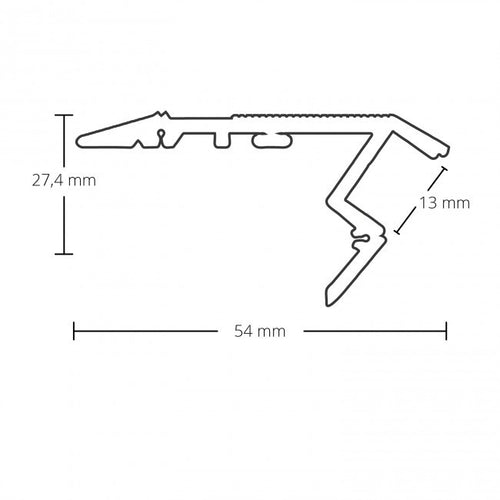 Alu Treppenprofil PO2 für LED strip