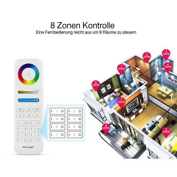 RF- Funkfernbedienung RGB+CCT 8 Kanal