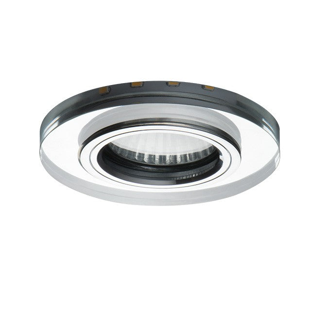 LED Deko Einbauspotrahmen GU10/GU5.3 Glasdesign Ø90mm