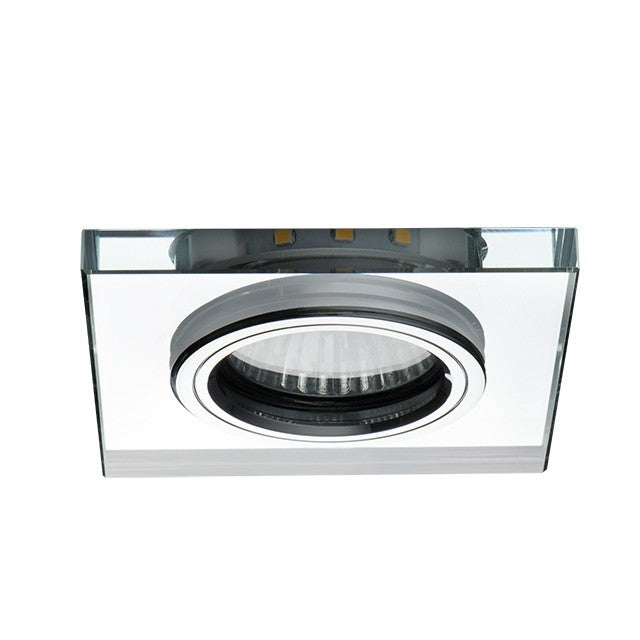 LED Deko Einbauspotrahmen GU10/GU5.3 Glasdesign 90x90mm