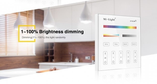 2,4 GHz wandschakelaar voor RGB CCT-verlichting, 4 kanalen