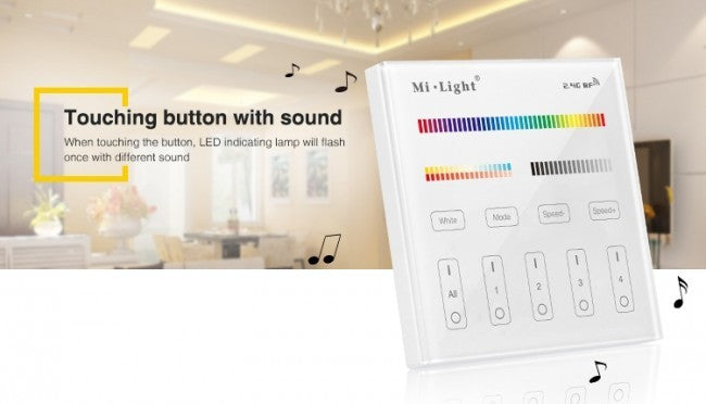 2,4 GHz wandschakelaar voor RGB CCT-verlichting, 4 kanalen