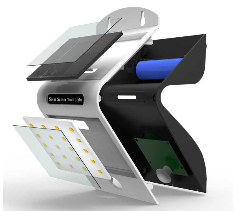 Solar Akku Wandleuchte 3W Smart PIR & Lichtsensor
