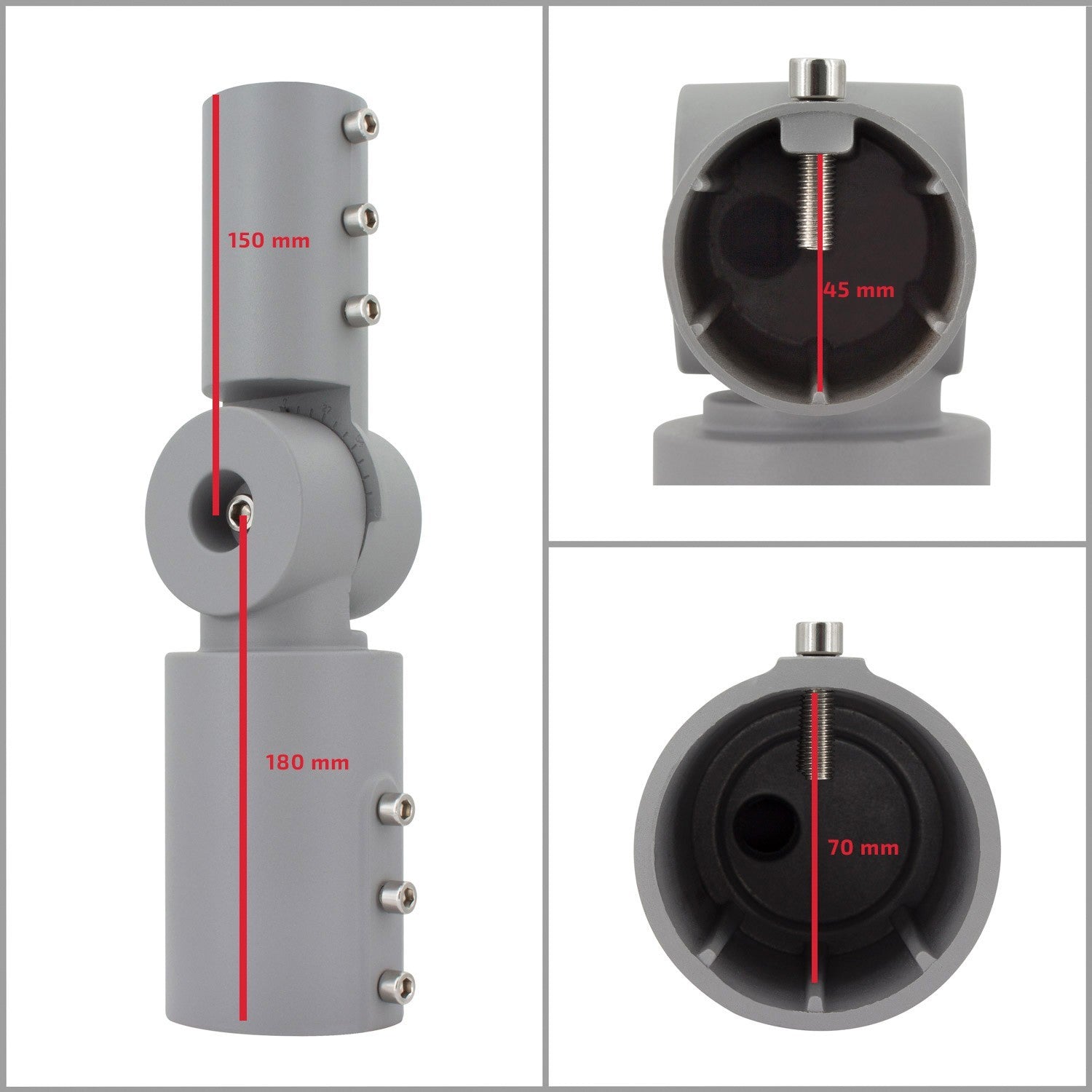 Mastarm voor 70 mm buis, 90° draaibaar