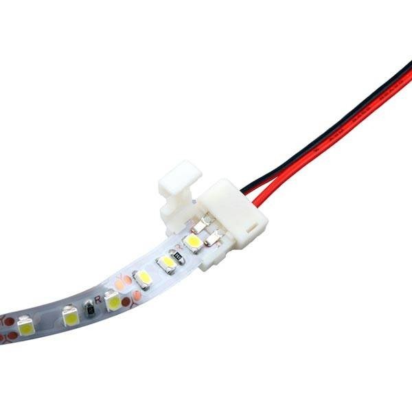 LED strip connection cable, 2-pin, single-sided quick connector, 10mm