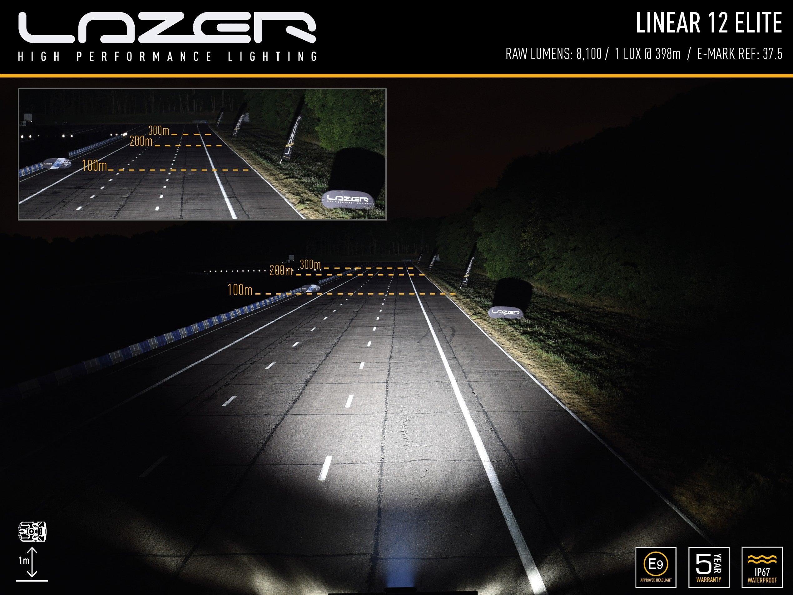 LAZER LAMPS Linear 12 Elite mit Positionslicht