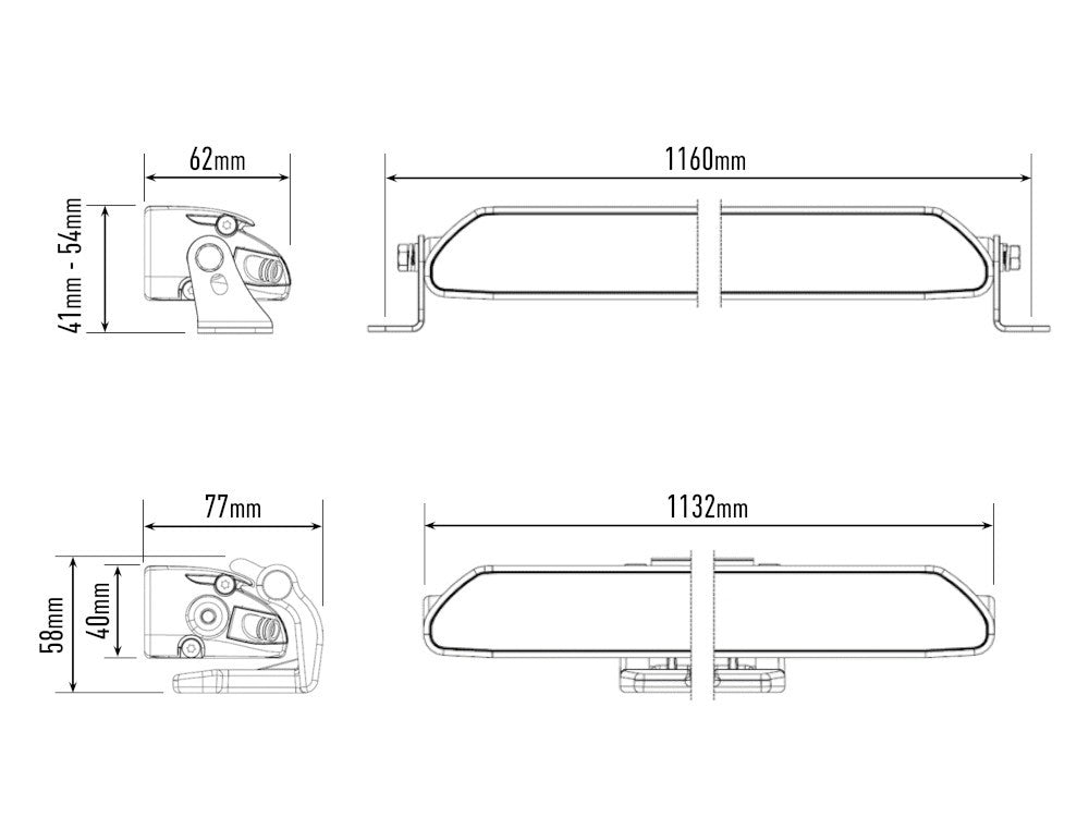 LAZER LAMPS Dachanbau Kit ohne Reling FORD RANGER (2015+/Raptor) Linear 42