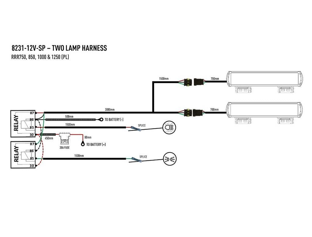 LAZER LAMPS Kabelsatz Doppel-Splice TripleR mit Positionslicht