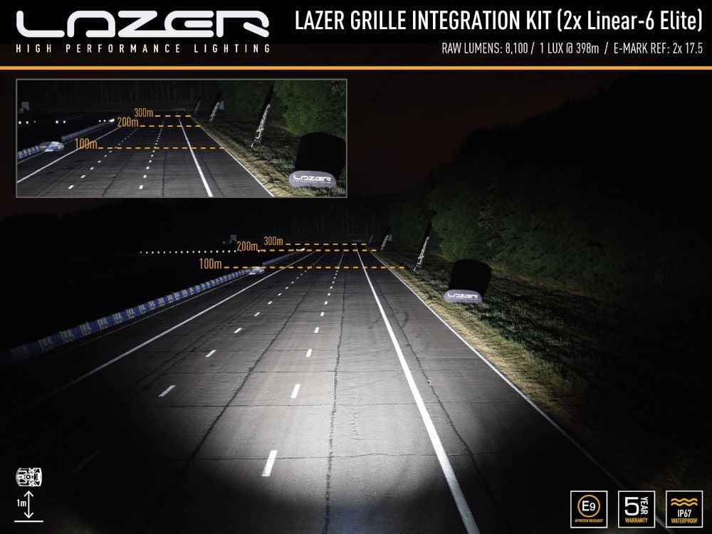 LAZER LAMPS Radiator Grille Kit VW T7 (2022+) Linear 6 STD/Elite 