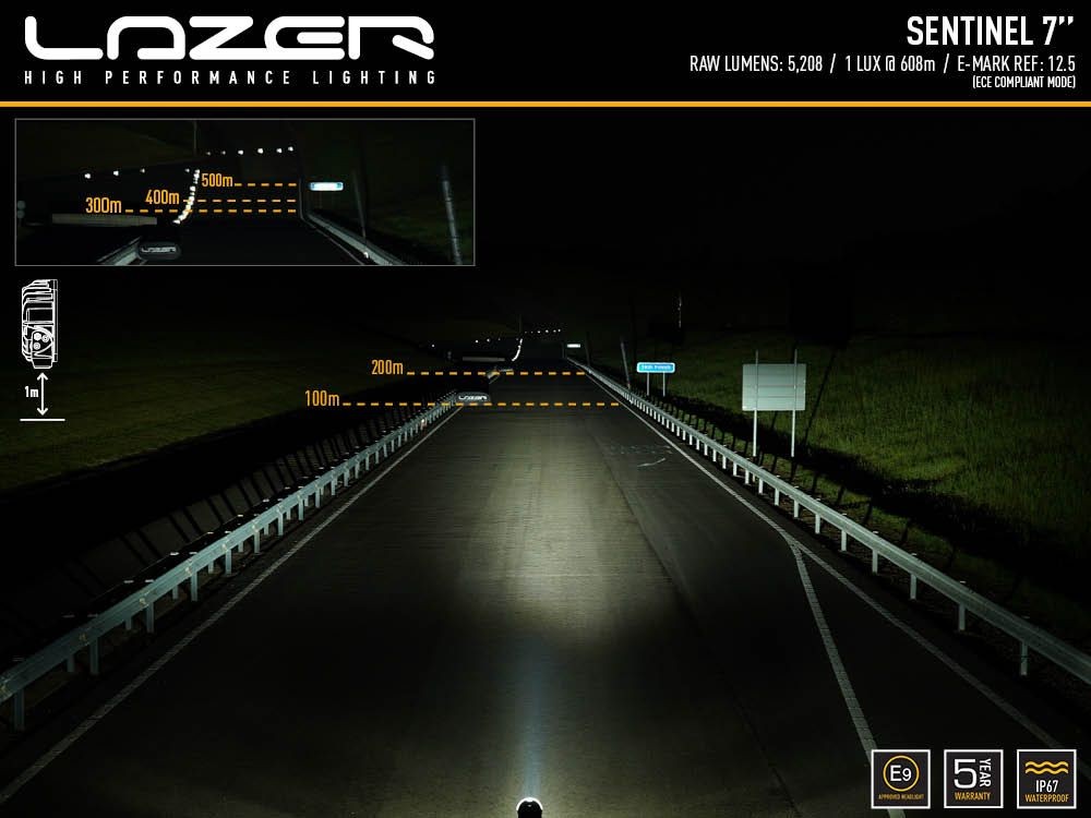 Laserlampen Sentinel 7" Standaard zwart 