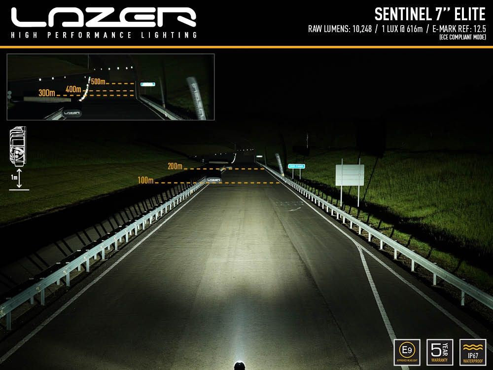 LAZER LAMPS SENTINEL 7" ELITE black with position light