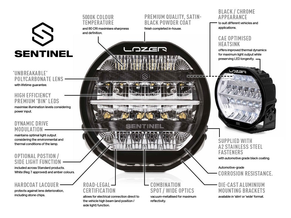 Laserlampen Sentinel Standaard wit