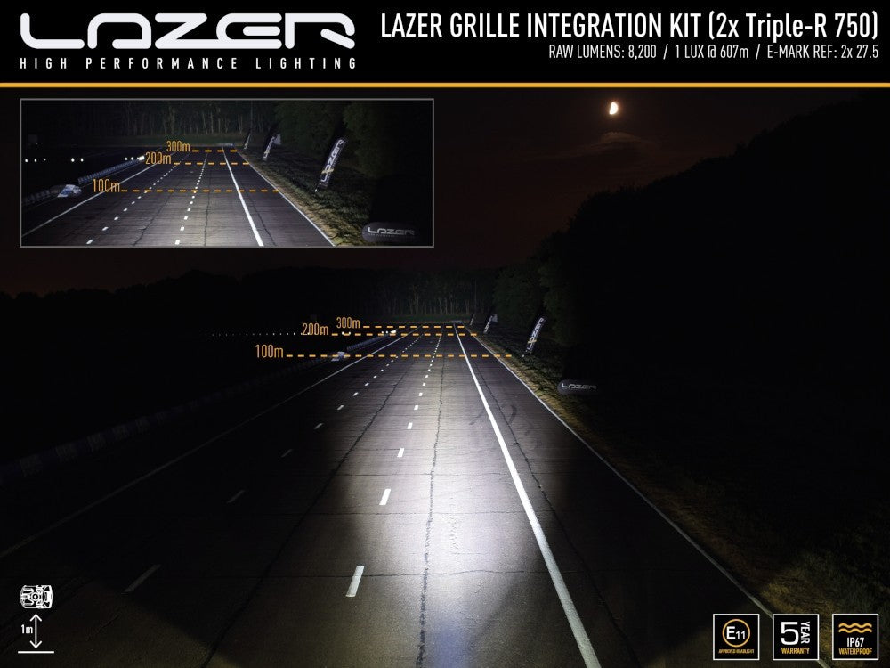 LAZER LAMPS Kühlergrill-Kit Renault Master 2020-2023 Triple-R 750 Gen2